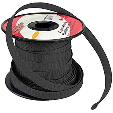 Nippon ISBR6M100BK 0.25 In. Flexible Wire Sleeve Tubing - Black